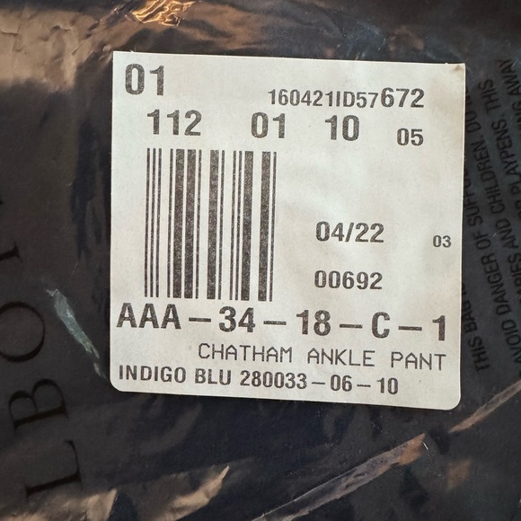 NWT Talbots High Rise Chatham Ankle Pants Slim Leg Stretch Indigo Blue Size 10 - Picture 6 of 7